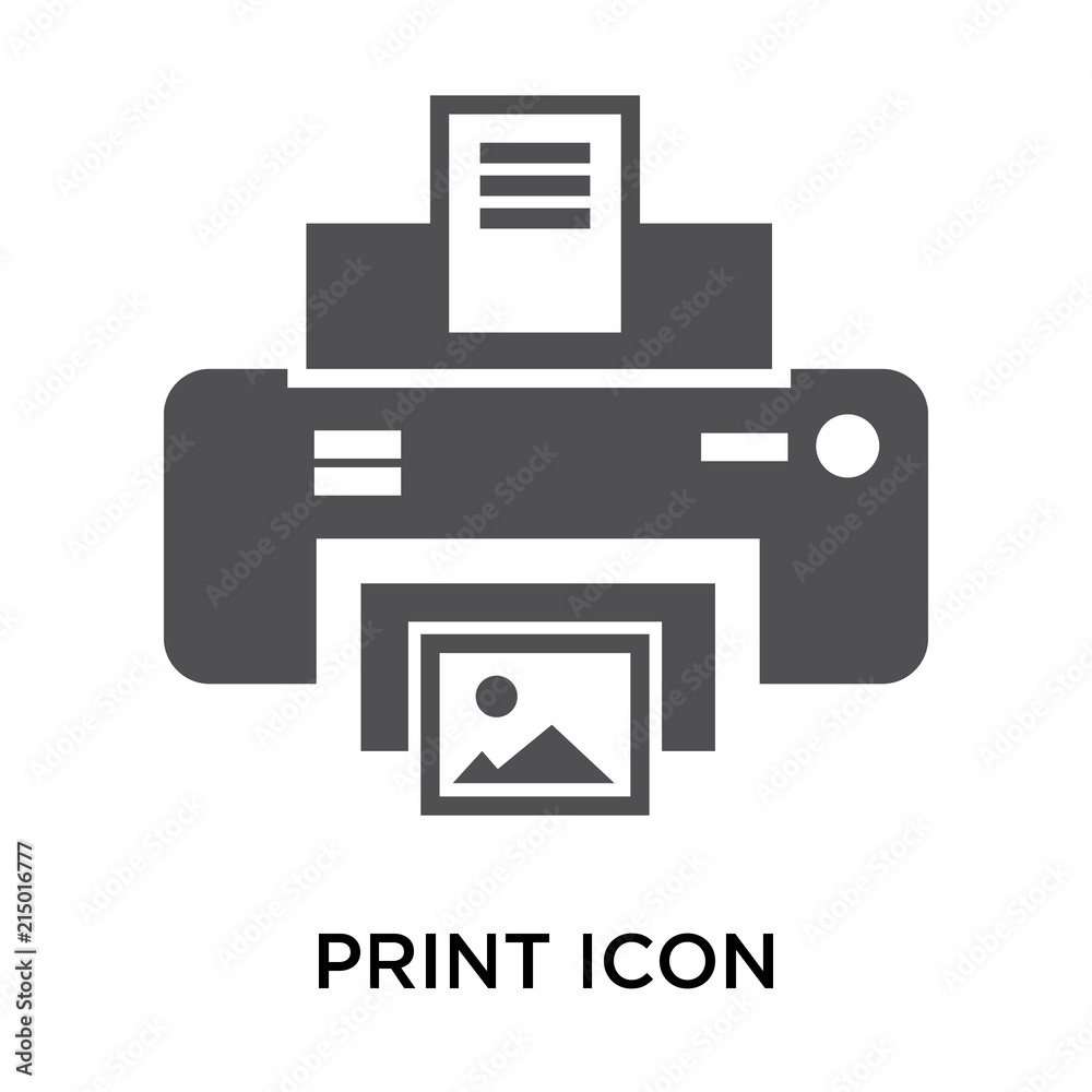 Print icon vector sign and symbol isolated on white background, Print logo concept Print icon vector sign and symbol isolated on white background, Print logo concept