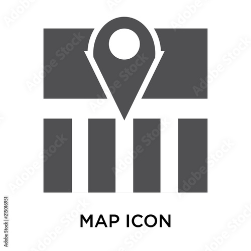 Map icon vector sign and symbol isolated on white background, Map logo concept