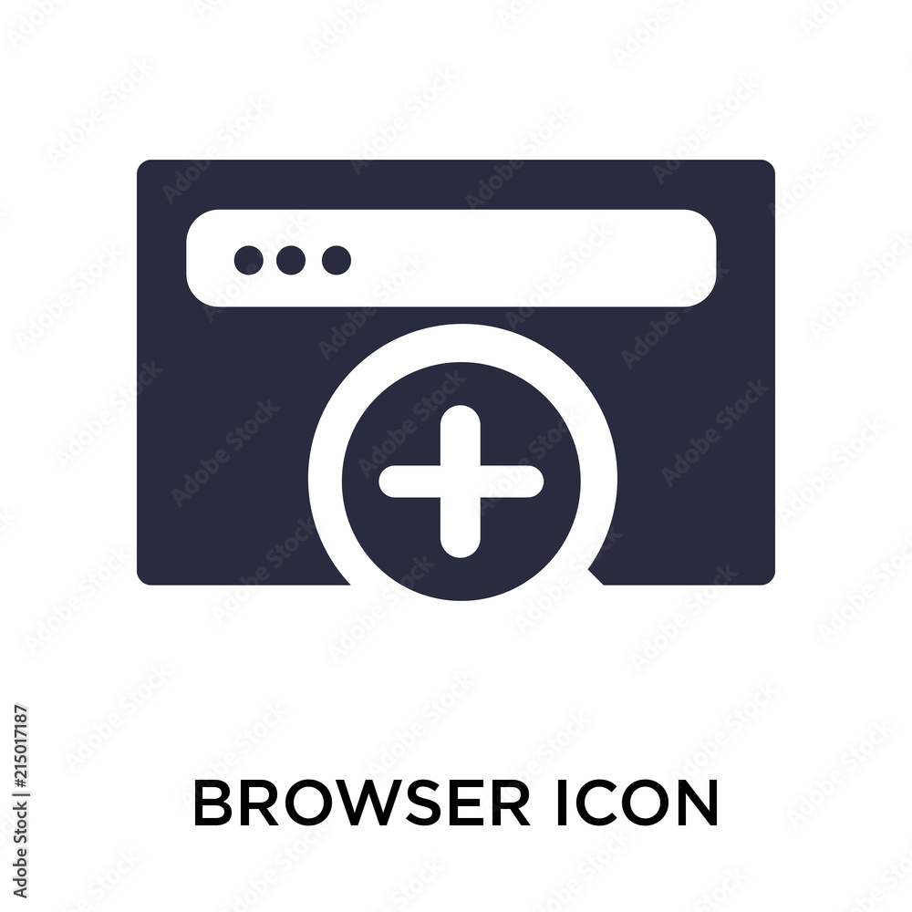 Fototapeta premium Browser icon vector sign and symbol isolated on white background, Browser logo concept