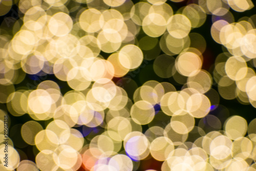 Christmas Background. Golden Holiday Abstract Glitter Defocused Background With Blinking Stars. Blurred Bokeh © jukree