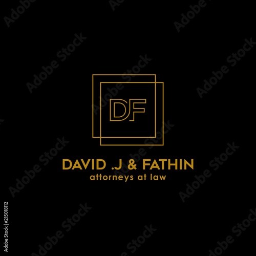 law logo initials DF. business logo design inspiration