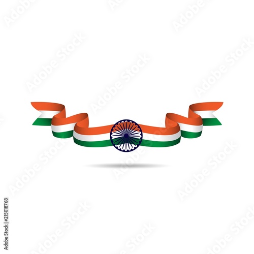 India Ribbon Flag Vector Template Design Illustration