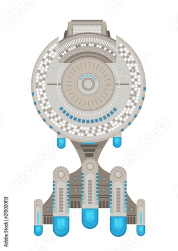 flying starship in space