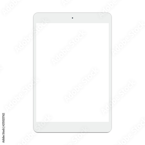 Tablet pc computer with blank screen isolated on white background. #215021762