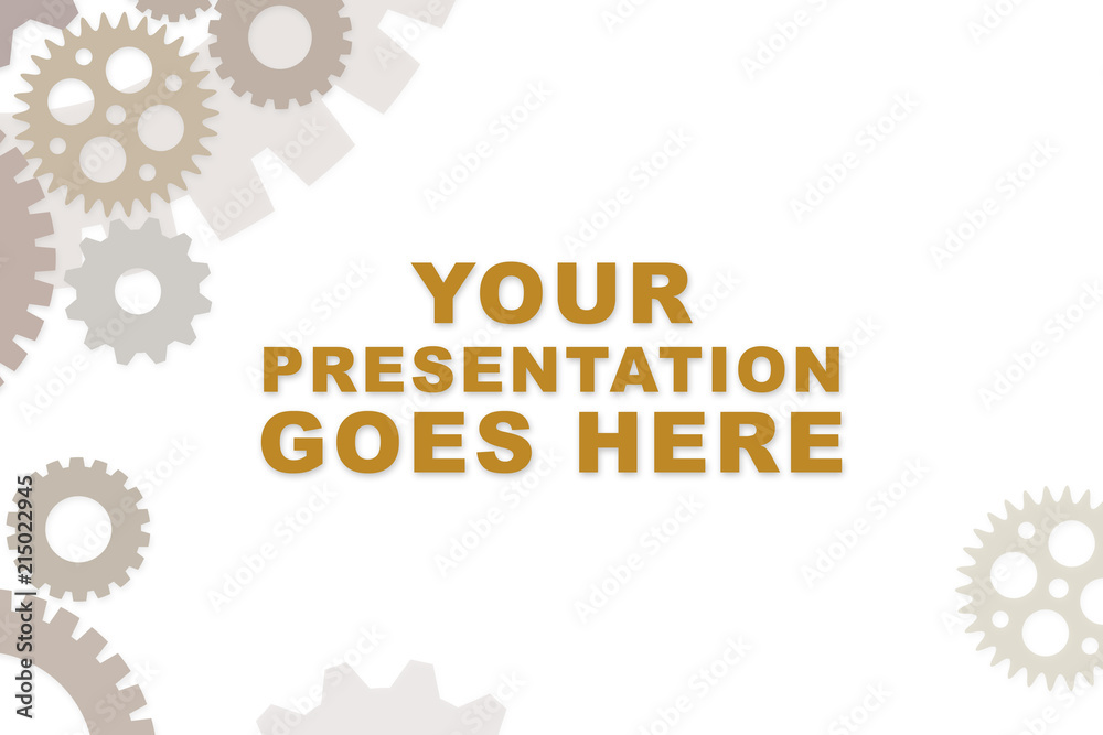 Empty slideshow template in rusty brown with empty space for wording or text. Cogs and gears for mechanical process. Empty slideshow template in rusty brown with empty space for wording or text. Cogs and gears for mechanical process.