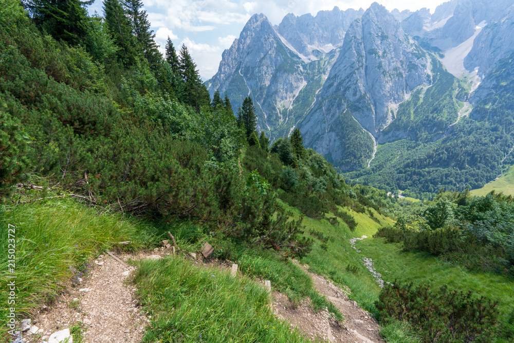 Fototapeta premium Kaiserbachtal Weg zum Stripsenjochhaus