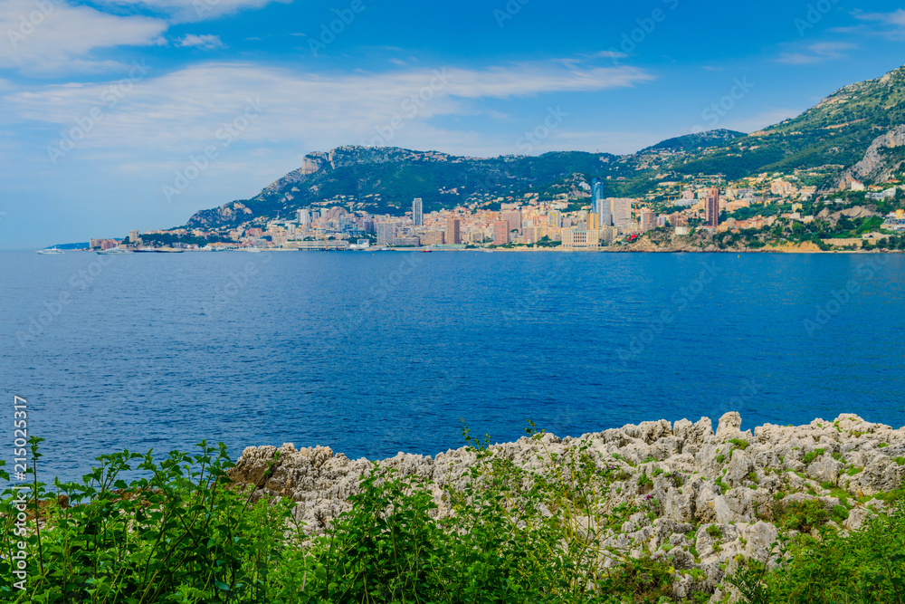 Wonderful view from Cape Martin to Monaco. Cote d'Azur. France