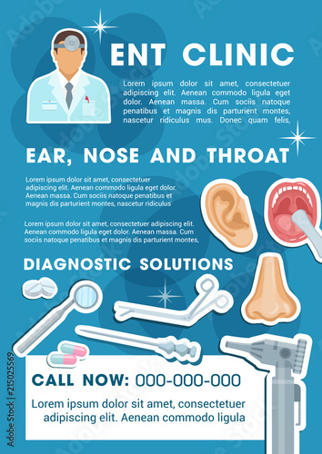 ENT medical clinic poster with human organs