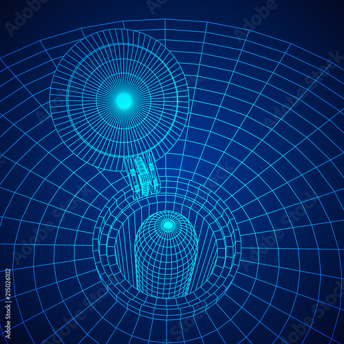 Cover rocket silo intercontinental ballistic missile. Wireframe low poly mesh vector illustration
