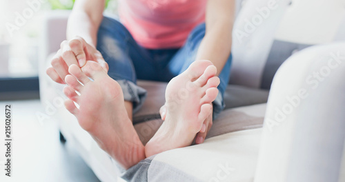 woman with athlete foot