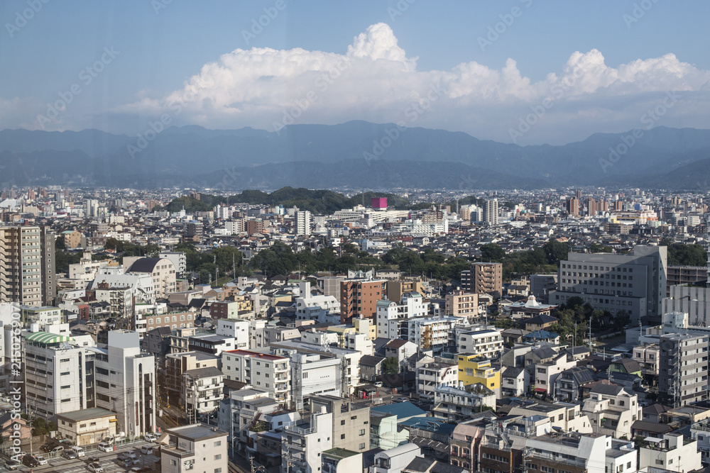City view of Japan and blue sky, cityscape