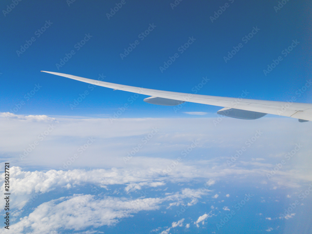 Airplane wing as seen from the passenger's seat. Airplane wing as seen from the passenger's seat.