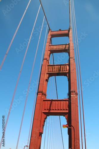Looking up at the Golden Gate Bridge Tower