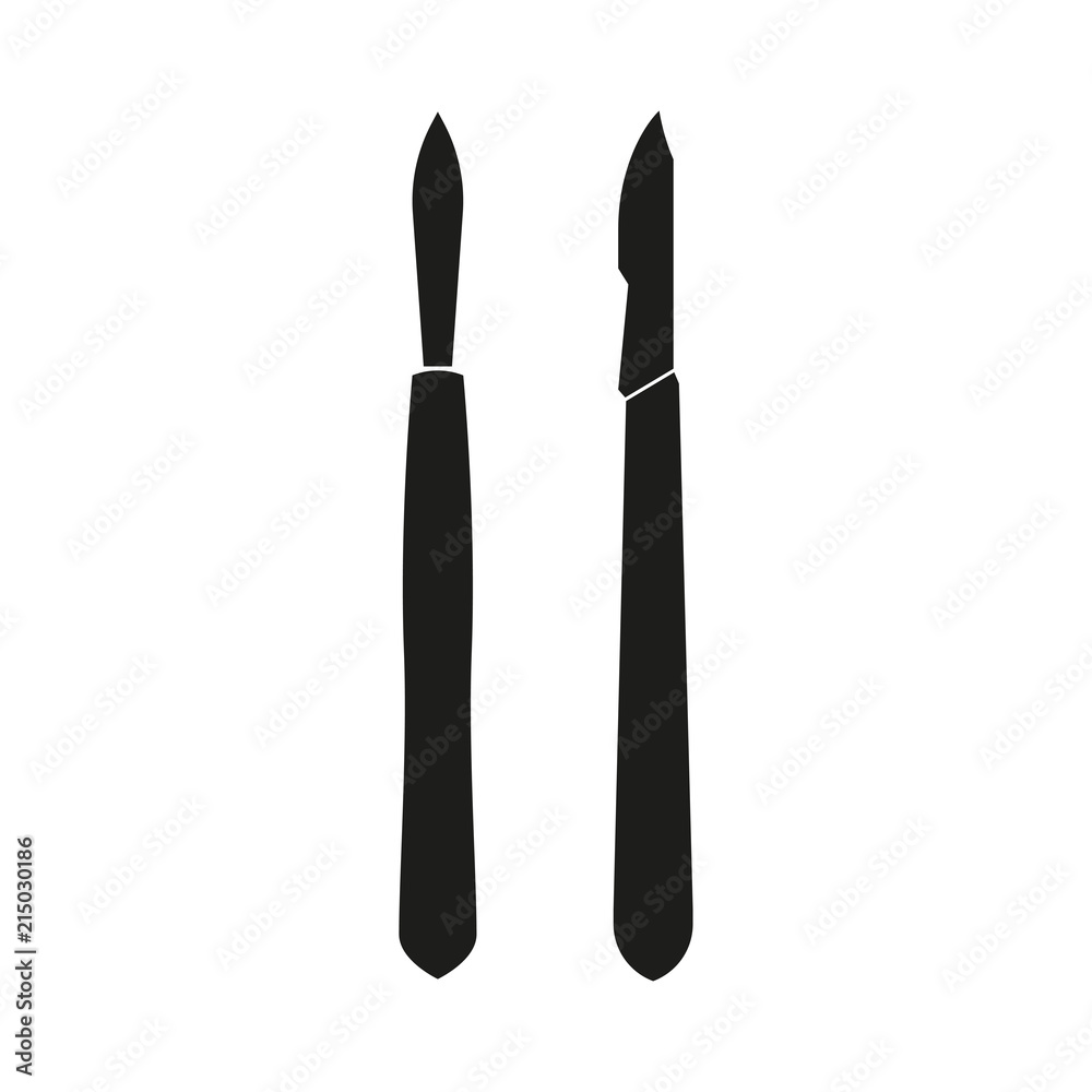 Scalpel icon. Surgical and medical instrument. Vector illustration. Scalpel icon. Surgical and medical instrument. Vector illustration.