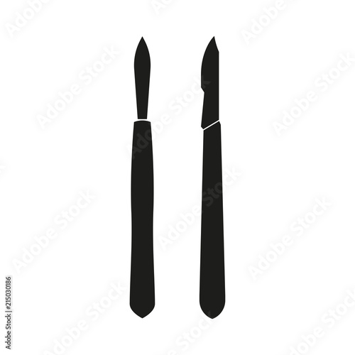 Scalpel icon. Surgical and medical instrument. Vector illustration.