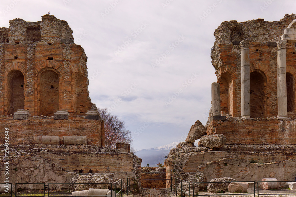 Ancient Greek theatre, Taormina, Sicily, Italy