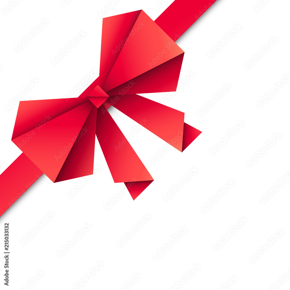 Naklejka kokarda origami wektor