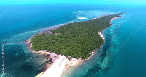 Aerial clip of the enitre Bongoyo Island, Tanzania. photo