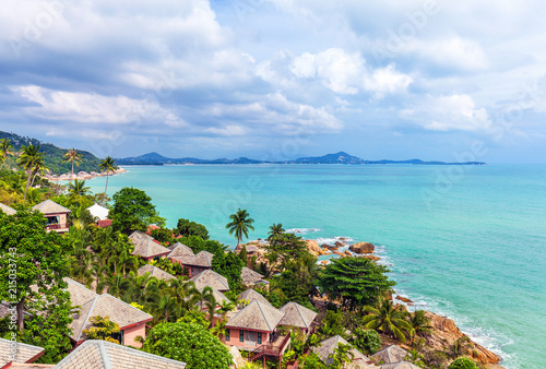 Beautiful views of the coast of Koh Samui in Thailand..