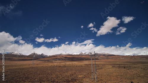 Mountain and Land with some of clouds and sky with high contrast