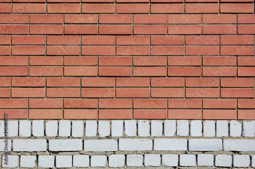 Wall from a red brick as an abstract background
