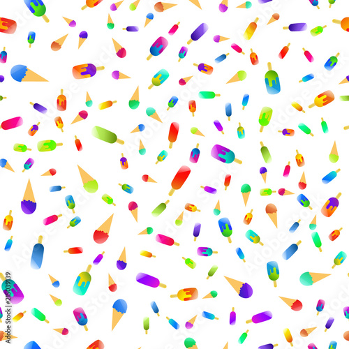 Seamless ice cream pattern colorful background