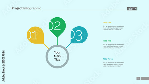 Three options of main idea slide template. Business data. Graph, diagram. Creative concept for infographic, templates, presentation, report. Can be used for topics like research, statistics, planning
