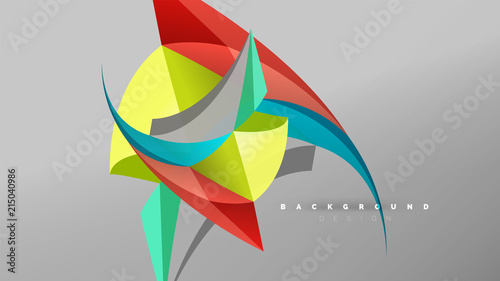 Free Download Abstract background - geometric origami style shape composition, triangular low poly design concept. Colorful trendy minimalistic illustration - GFXLoad