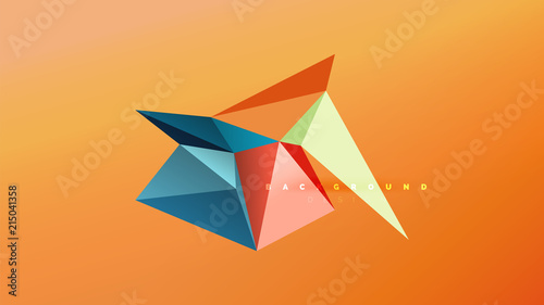 Abstract background - geometric origami style shape composition, triangular low poly design concept. Colorful trendy minimalistic illustration