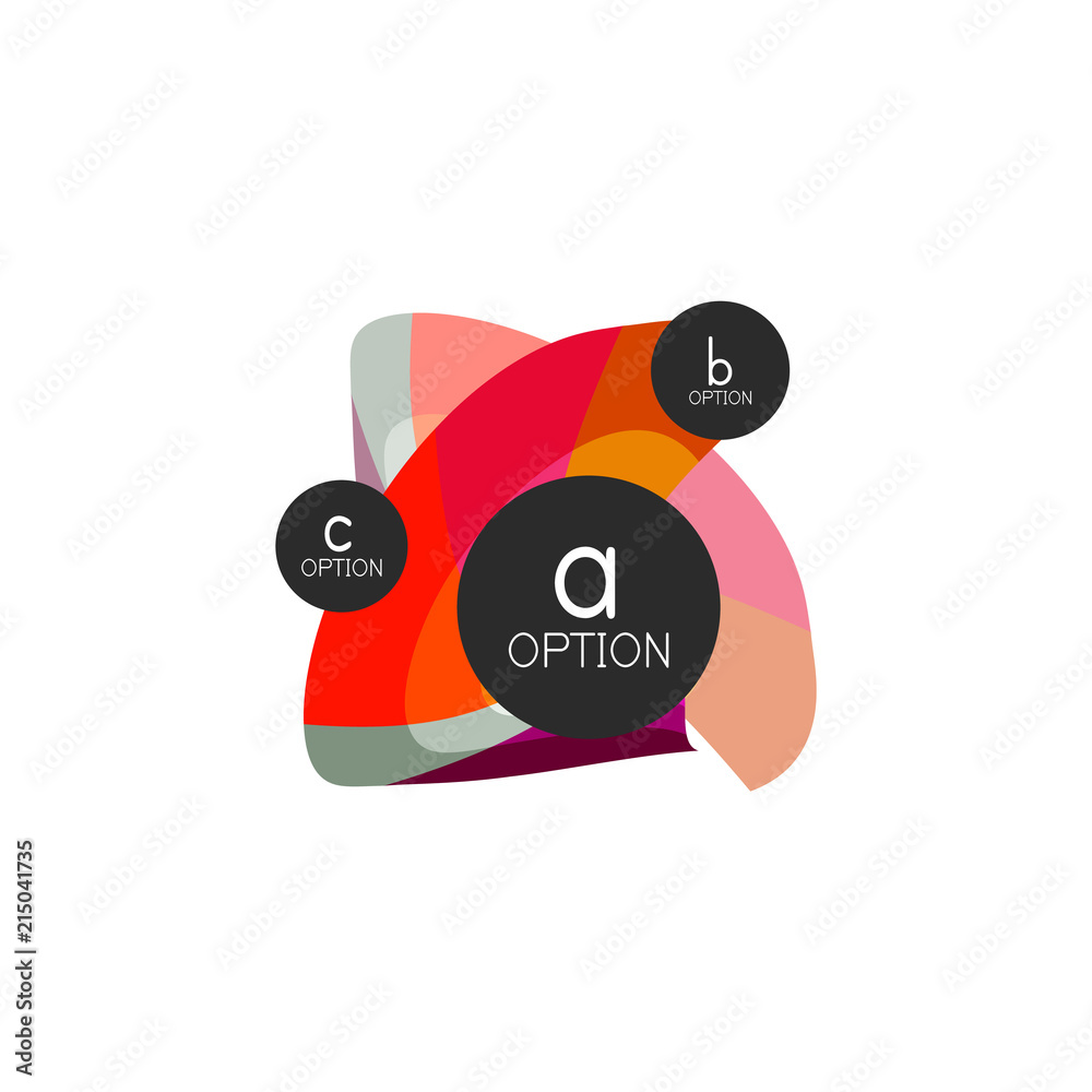 Abstract colorful geometric option infographics design template with sample abc options. Abstract background for business presentation or information banner Abstract colorful geometric option infographics design template with sample abc options. Abstract background for business presentation or information banner