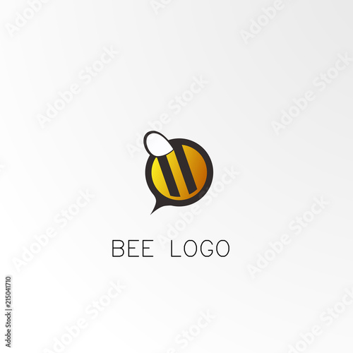 bee logo concept, abstract  logo, sign, symbol or mark for creativity, teamwork, chat, kids world, and food company. vector logo design