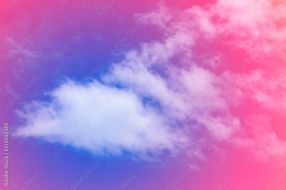 Sweet pastel colored cloud and sky with sun light, soft cloudy with gradient pastel color background.