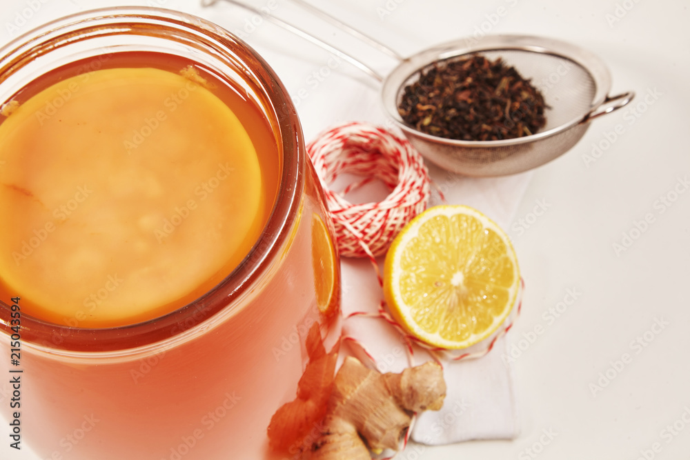 Freshly fermented Kombucha made with black tea Freshly fermented Kombucha made with black tea