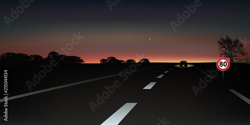 conduite - nocturne - nuit - limitation de vitesse - accident de la route - conduire - 80 km/h