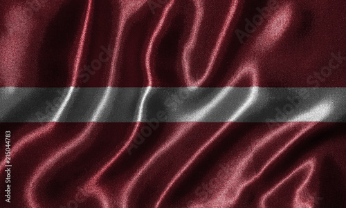 Wallpaper by Latvia flag and waving flag by fabric.