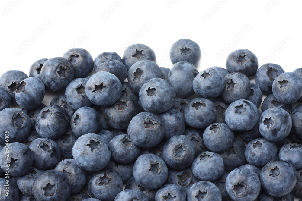 healthy background. blueberries isolated on white background. top view healthy background. blueberries isolated on white background. top view
