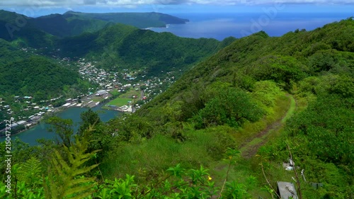 Pago Pago Landscape from above the Island of American Samoa photo