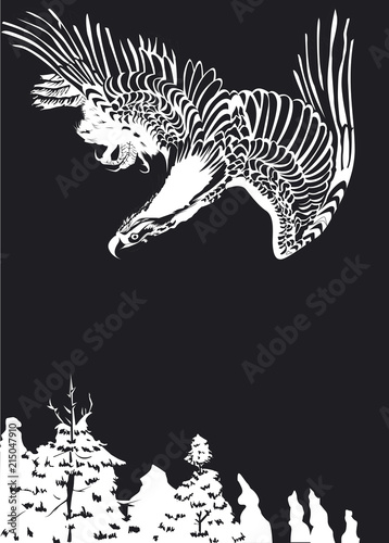 Aigle dans la nuit