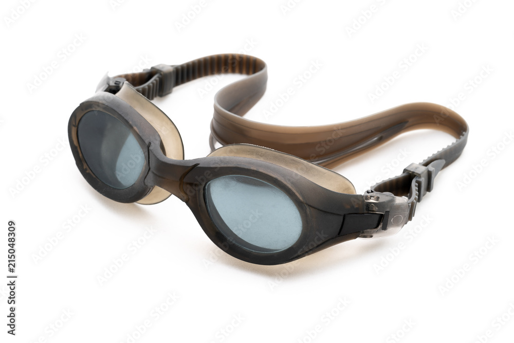 Goggles for Swimming Isolated on White Background, Black Color Goggles for Swimming Isolated on White Background, Black Color