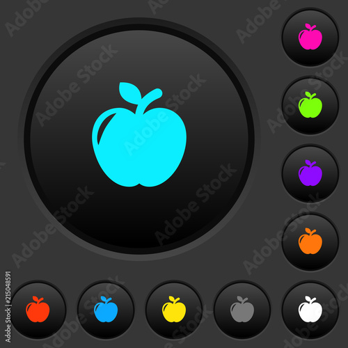 Apple dark push buttons with color icons