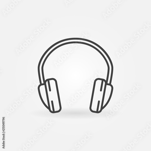 Headphone isolated vector minimal icon in thin line style 