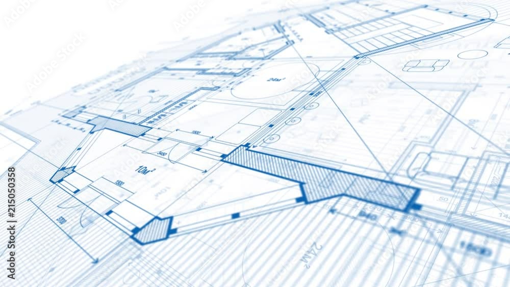 Architecture design: blueprint plan - vector illustration of a plan modern residential building / technology, industry, business concept illustration: real estate, building, construction, architecture