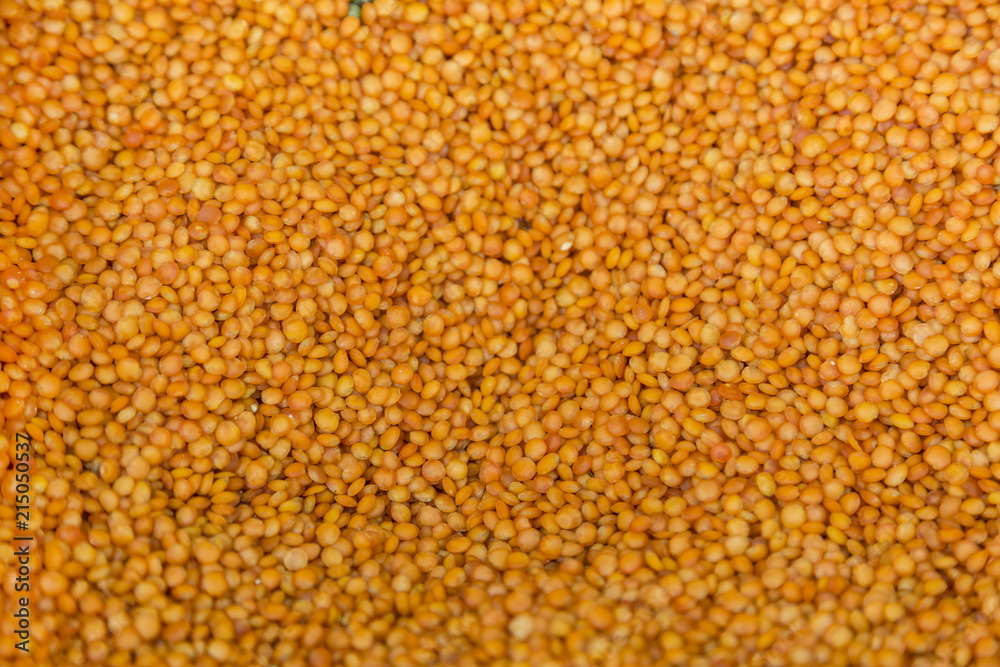 Background of yellow lentil grains