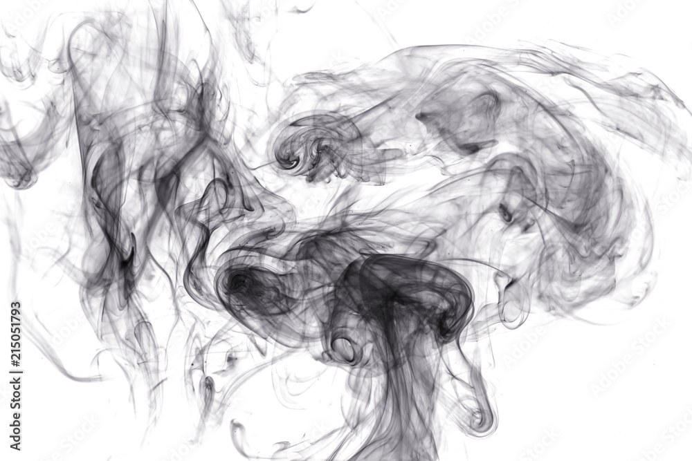 Fototapeta premium Black smoke on white background