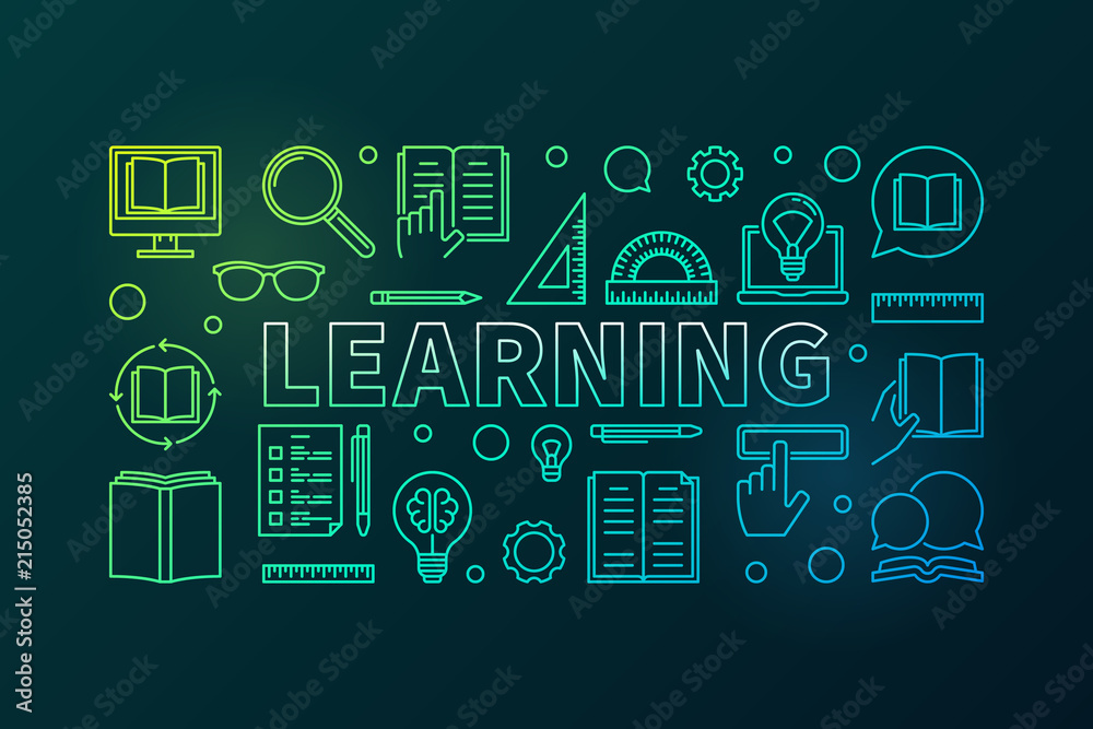 Learning vector colored concept education illustration