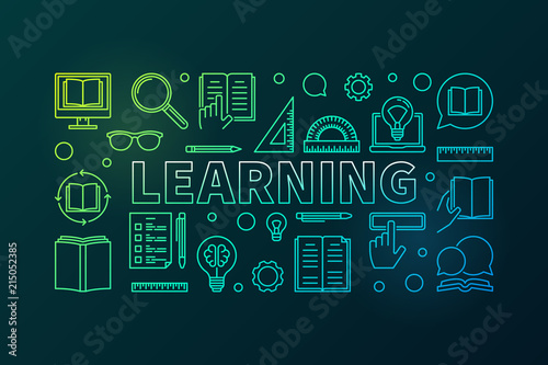 Learning vector colored concept education illustration