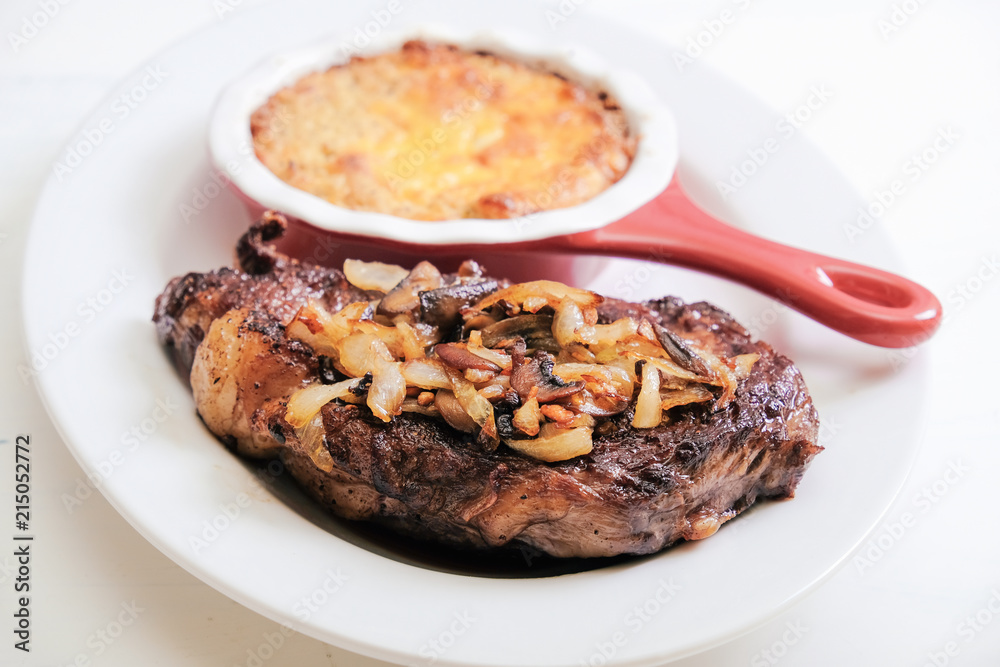 grilled ribeye with cauliflower puree grilled ribeye with cauliflower puree