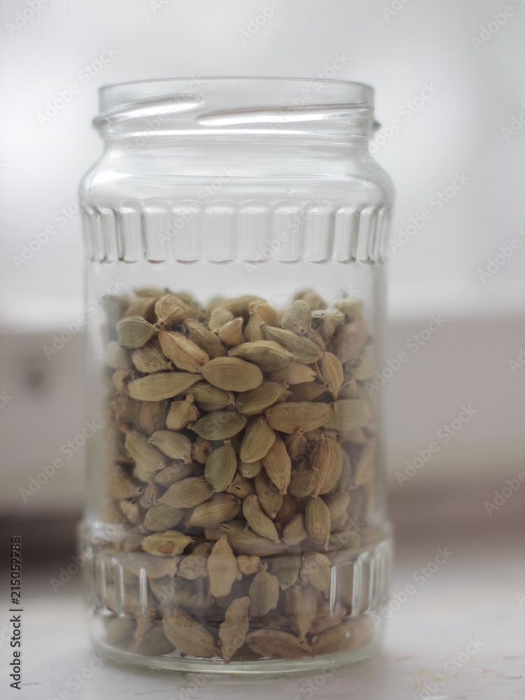 cardamom in glass jar