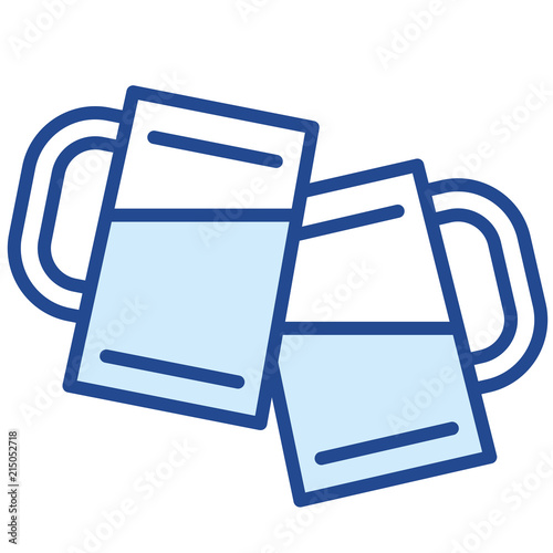 Anstoßen mit Bier Oktoberfest Vector Icon Illustration