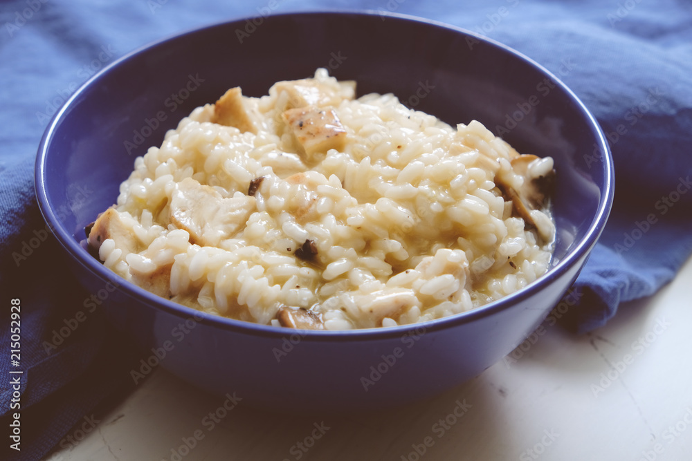 Served dish with risotto
